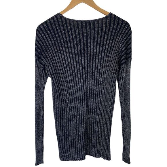 Vince Camuto Metallic Black and Gold Long Sleeved Sweater NEW Size Medium - Picture 3 of 5